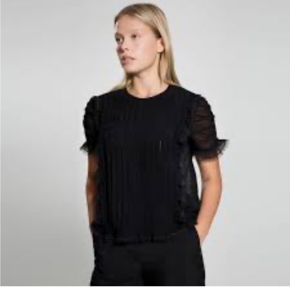 Max Studio Black Sheer Top - image 2